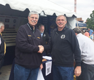 Amtrak President and CEO Joseph Boardman (left) and Rocky Mountain Train Show executive director Jim Marski.